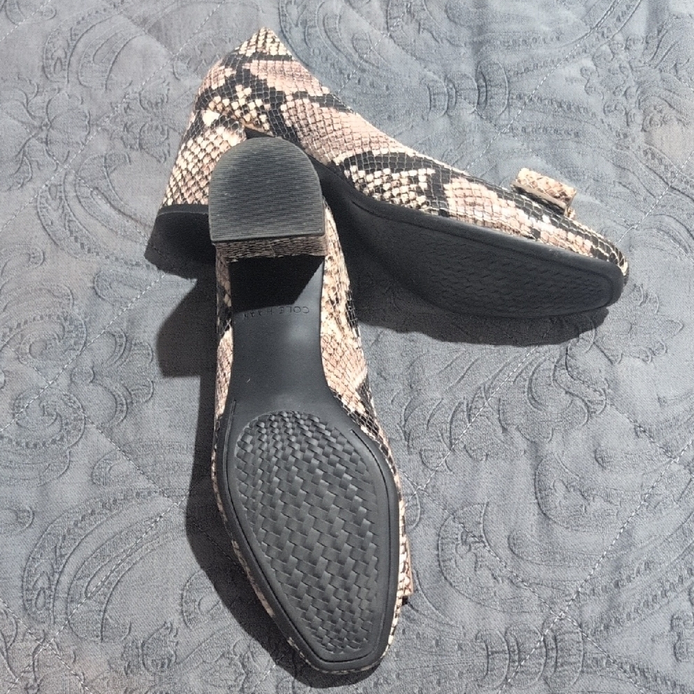Cole Haan Women's Snakeskin Block Heel Pumps